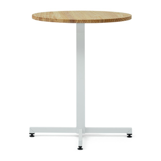 Mesa iCub Pie Central Blanco Tablero de Madera Natural 