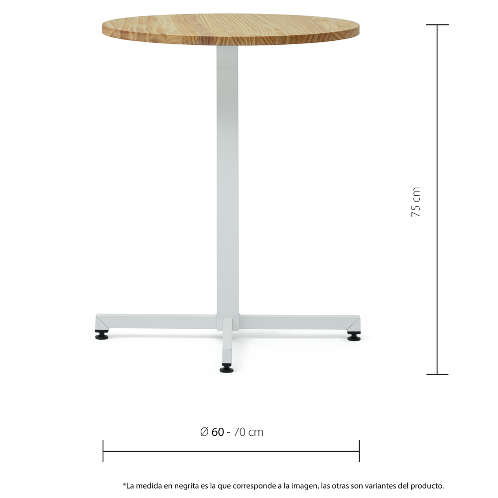 Mesa iCub Pie Central Blanco Tablero de Madera Natural 