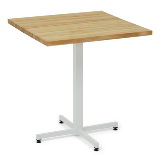 Mesa iCub Pie Central Blanco Tablero de Madera Natural 