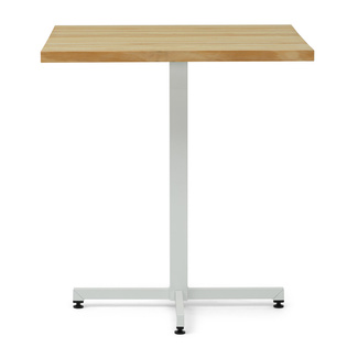 Mesa iCub Pie Central Blanco Tablero de Madera Natural 