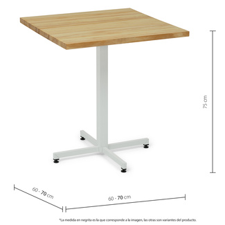 Mesa iCub Pie Central Blanco Tablero de Madera Natural 