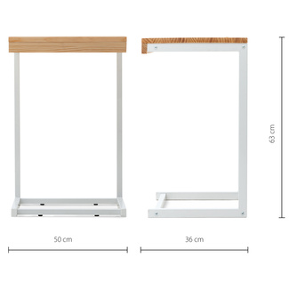Mesita Ordenador Sofá ECO 50cm Industrial Blanco Natural 