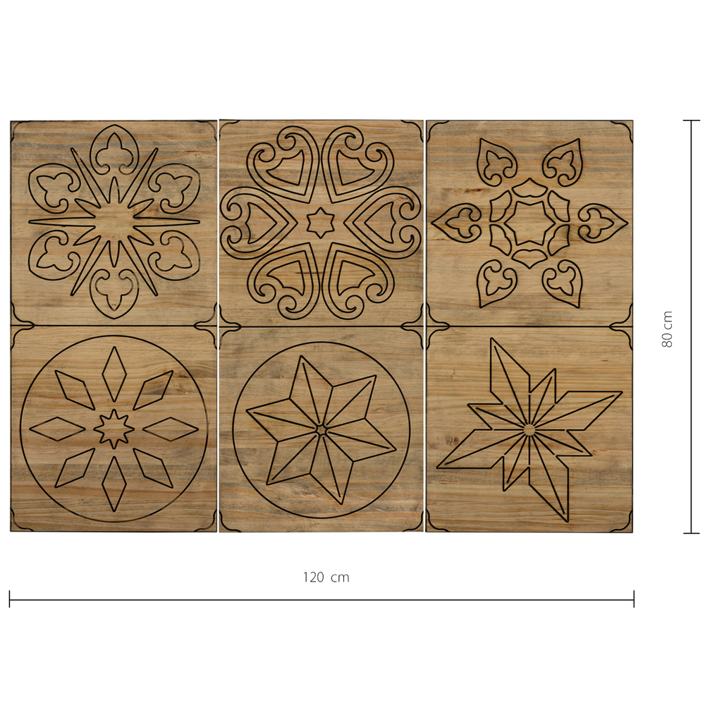 Cabecero Hidraúlico ECO 3 Piezas de Madera de Pino Efecto Vintage CU203-4-5