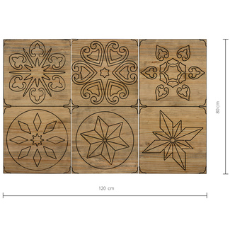 Cabecero Hidraúlico ECO 3 Piezas de Madera de Pino Efecto Vintage CU203-4-5