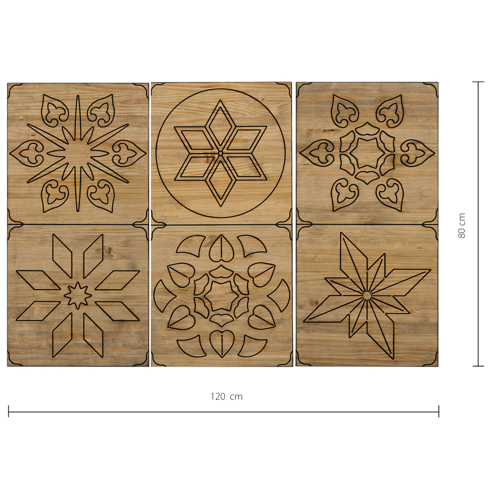 Cabecero Hidraúlico ECO 3 Piezas de Madera de Pino Efecto Vintage CU201-2-3