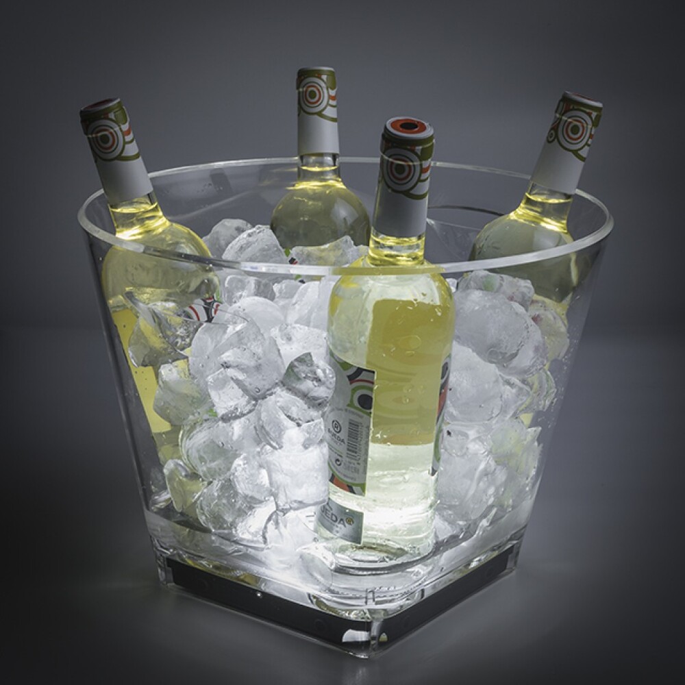 Cubitera Quadra Acrílica 5 botellas con base led