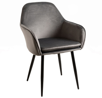 Silla Reby Black Asiento de Terciopelo 44 x 56 x 87 cm 