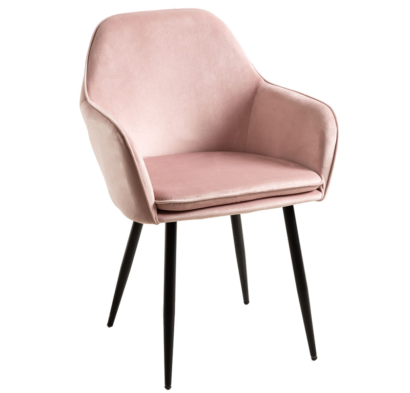 Silla Reby Black Asiento de Terciopelo 44 x 56 x 87 cm 
