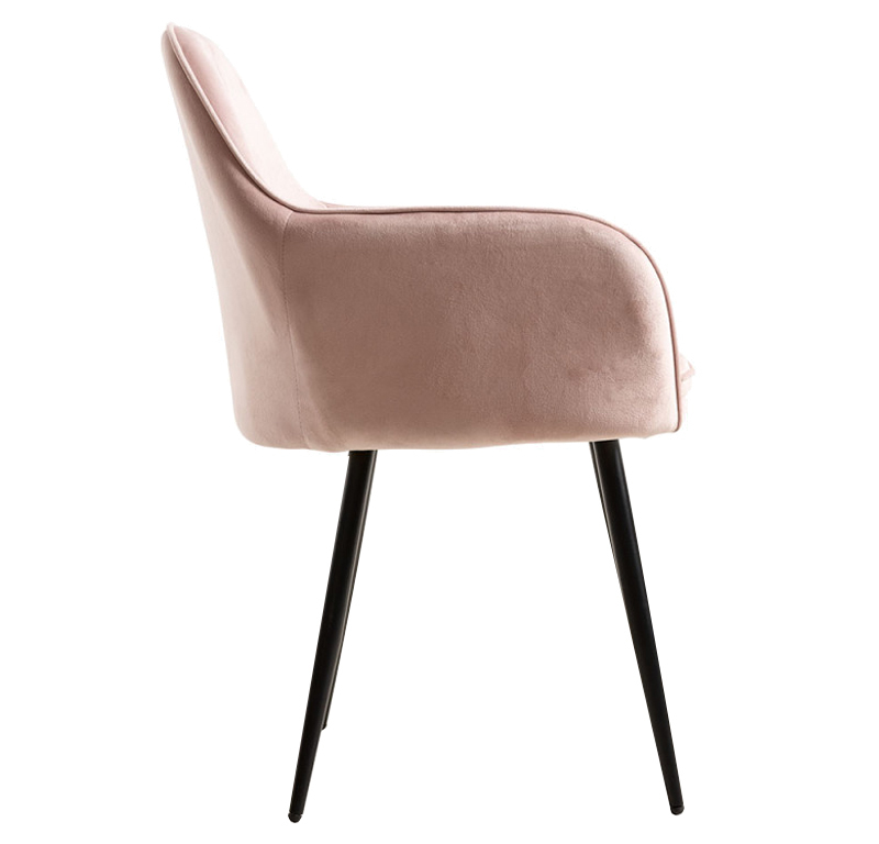Silla Reby Black Asiento de Terciopelo 44 x 56 x 87 cm 