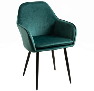 Silla Reby Black Asiento de Terciopelo 44 x 56 x 87 cm 