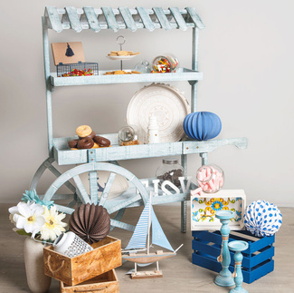 Carrito Expositor Candy Bar Dins Madera Envejecida 
