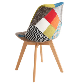 Silla Mona Patchwork Patas de Madera 43 x 47 x 82 cm