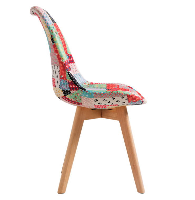 Silla Mona Patchwork Patas de Madera 43 x 47 x 82 cm