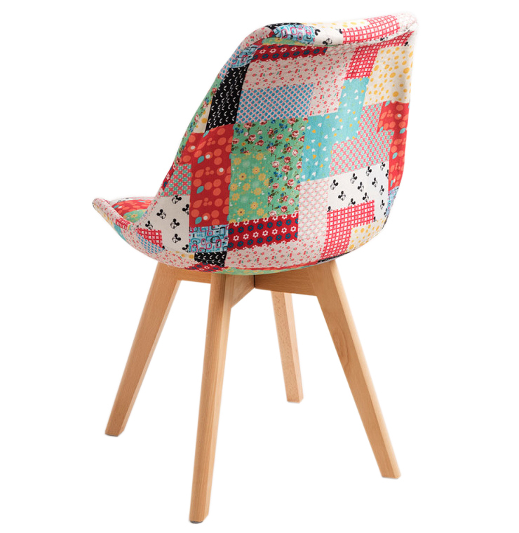 Silla Mona Patchwork Patas de Madera 43 x 47 x 82 cm