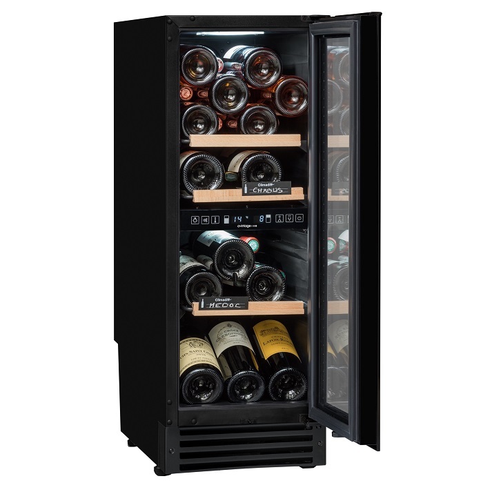 Vinoteca encastrable 25 botellas doble zona temperatura negra Avintage AVU27D82 