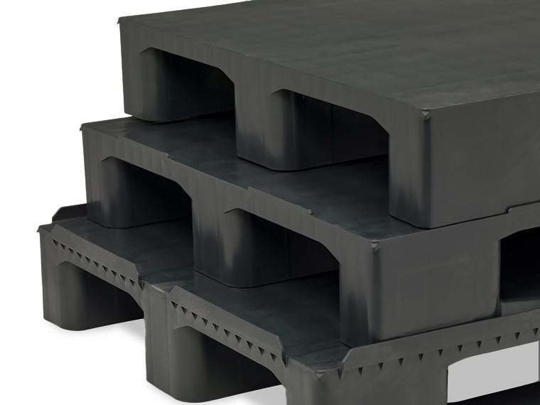  Palet 3 Patines 800 x 1200 x 150 Cerrado Ref.FLAT 1208-C3 
