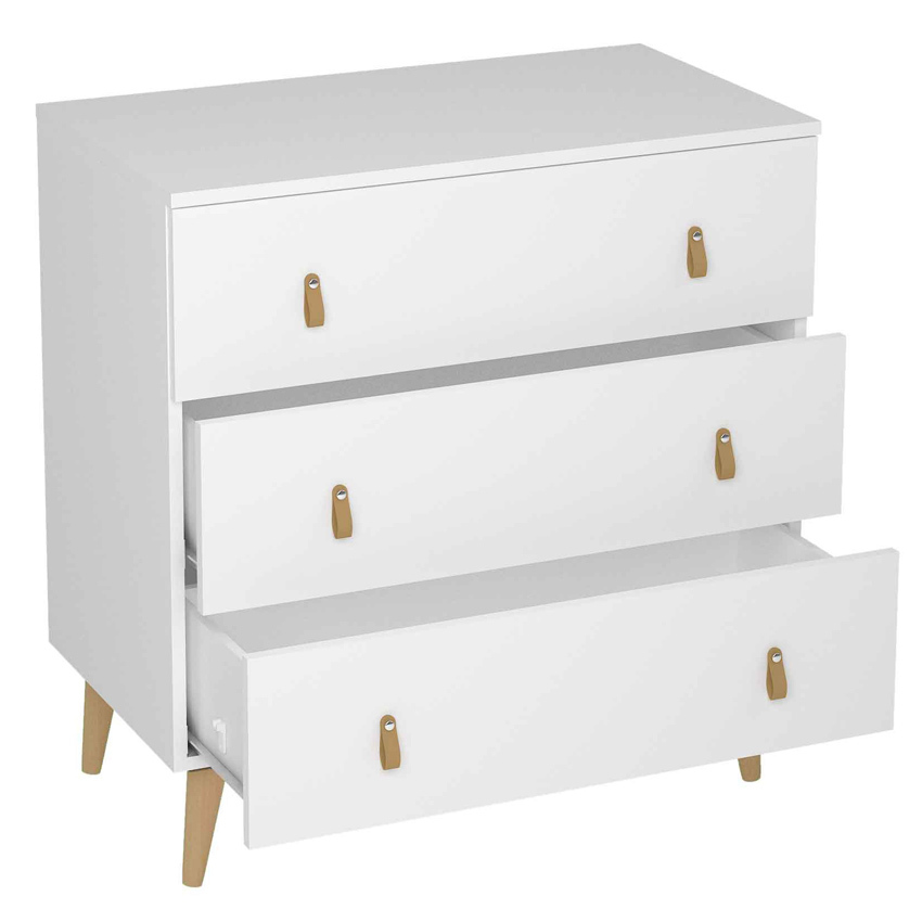Cómoda Blanco Poro 3 Cajones 48 x 80 x 83,5 cm Ref.690