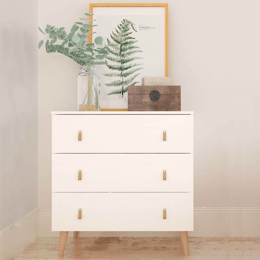 Cómoda Blanco Poro 3 Cajones 48 x 80 x 83,5 cm Ref.690