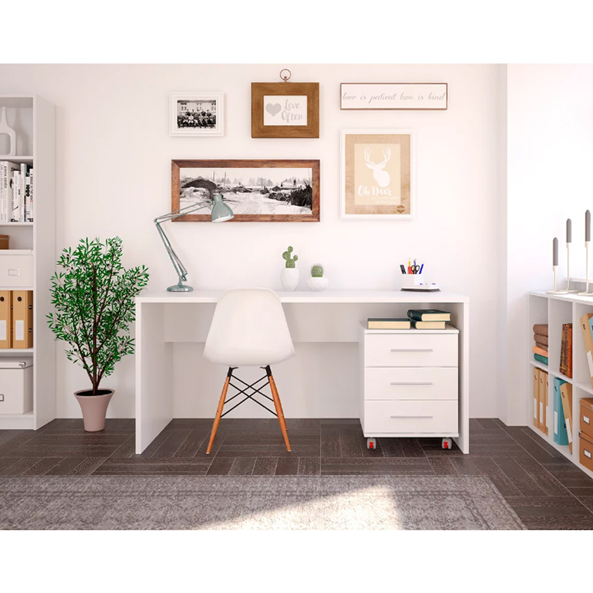 Mesa de Despacho Blanco Soft 68 x 160 x 75 cm Ref.1600