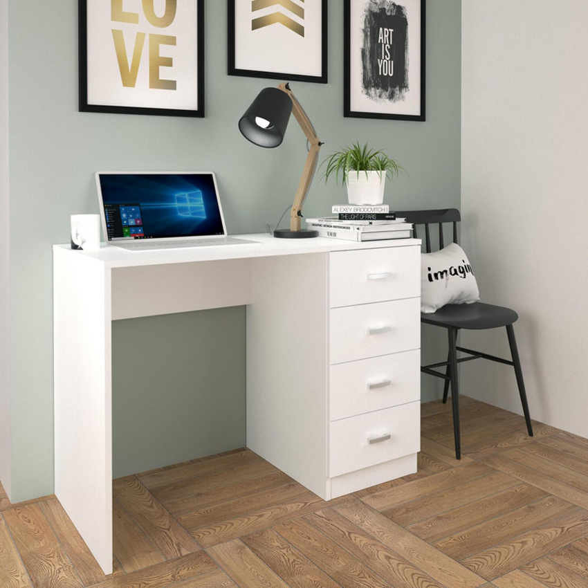 Mesa de Estudio 4 Cajones Blanca 50 x 100 x 74 cm Ref.248