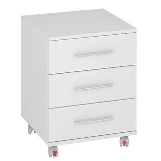 Buck C/Ruedas 3 Cajones Color Blanco Soft 44x45.5x58cm