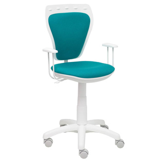 Silla Juvenil Salinas Blanca Tejido Bali Brazos Fijos 46 x 53 x 98 cm 