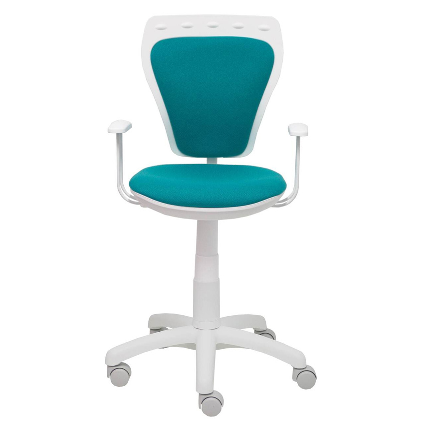 Silla Juvenil Salinas Blanca Tejido Bali Brazos Fijos 46 x 53 x 98 cm 