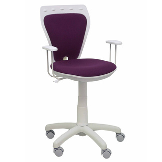 Silla Juvenil Salinas Blanca Tejido Bali Brazos Fijos 46 x 53 x 98 cm 