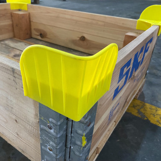 Esquineras plásticas seminuevas amarillas para collar palet 