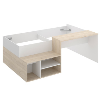 Cama Compacta Juvenil KRIC Blanco Natural con Escritorio