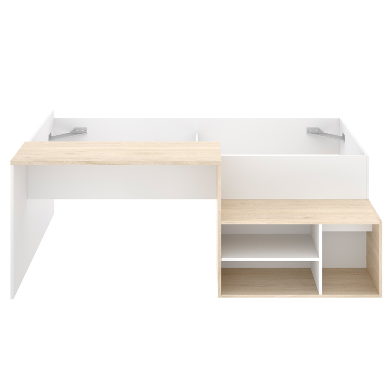 Cama Compacta Juvenil KRIC Blanco Natural con Escritorio