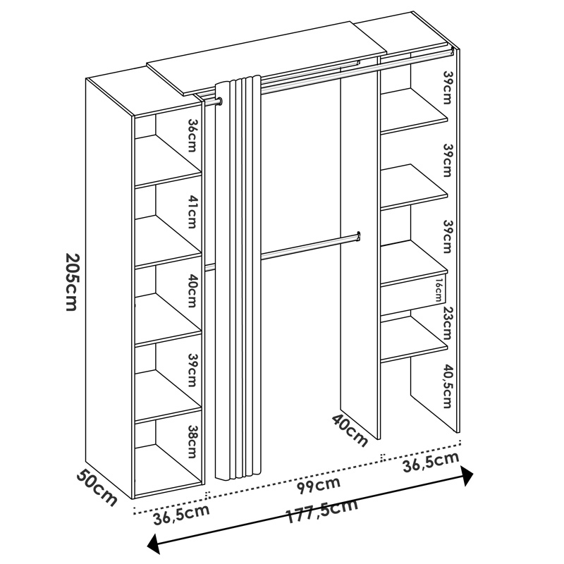 Kit Vestidor Suit Columna Cerrada 
