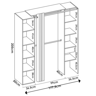 Kit Vestidor Suit Columna Cerrada 