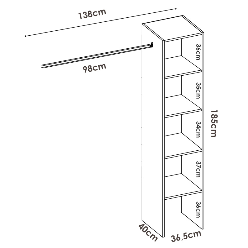 Kit Vestidor Suit 1 Columna