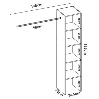 Kit Vestidor Suit 1 Columna
