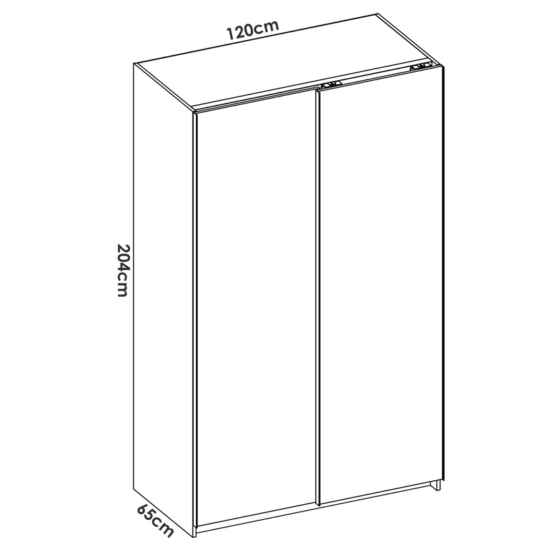Armario Slide 2 Puertas Correderas 65 x 120 x 204 cm 