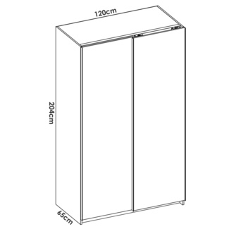 Armario Slide 2 Puertas Correderas 65 x 120 x 204 cm 