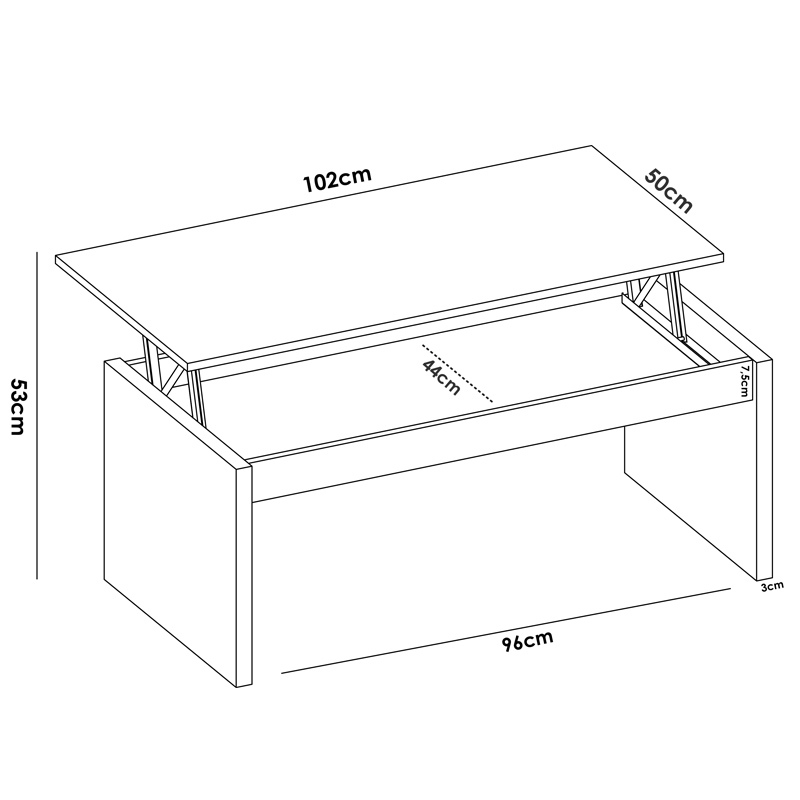 Mesa de Centro Elevable Side