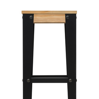 Taburete Lunds ECO Negro Madera de Pino Efecto Vintage Box Furniture