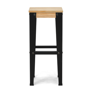 Taburete Lunds ECO Negro Madera de Pino Efecto Vintage Box Furniture