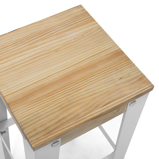 Taburete Lunds ECO Blanco Madera de Pino Natural Box Furniture 