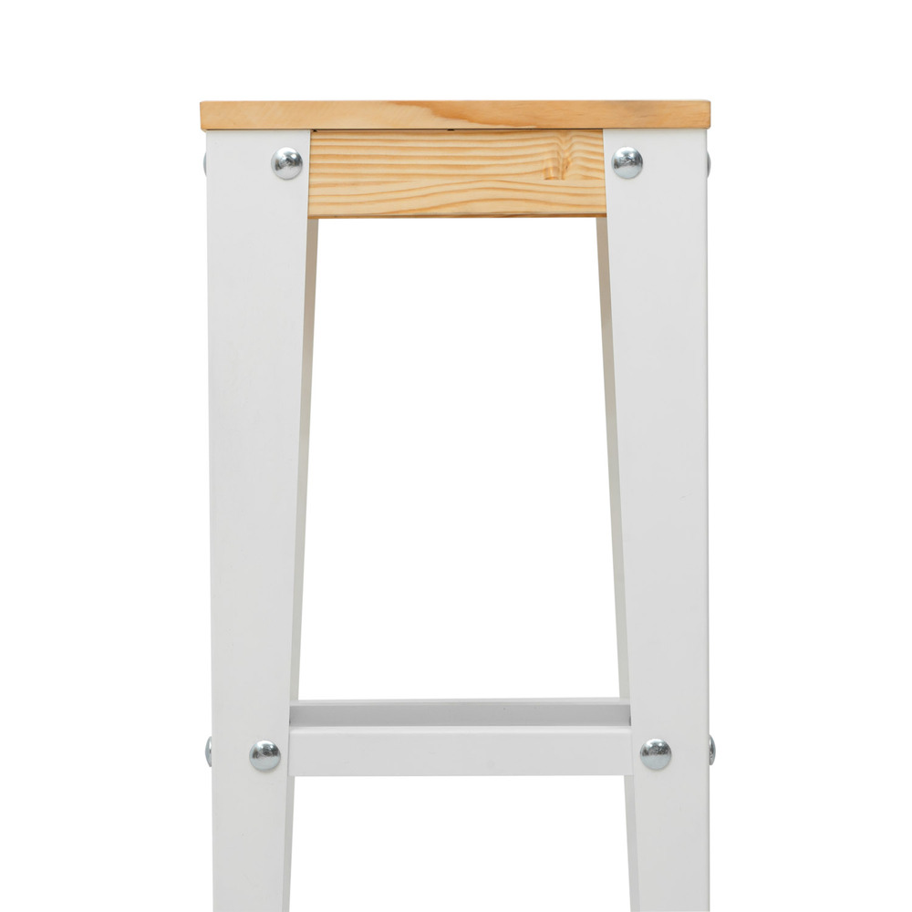 Taburete Lunds ECO Blanco Madera de Pino Natural Box Furniture 