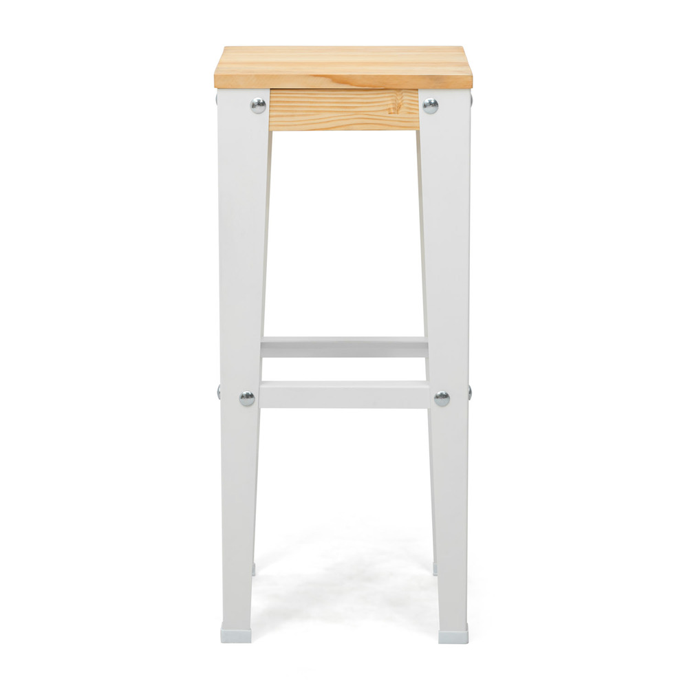 Taburete Lunds ECO Blanco Madera de Pino Natural Box Furniture 
