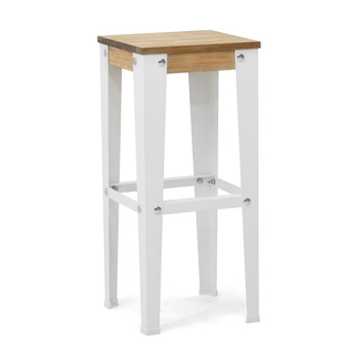 Taburete Lunds ECO Blanco Madera de Pino Efecto Vintage Box Furniture  