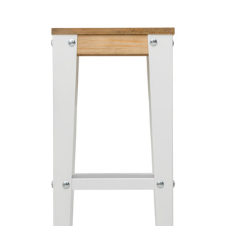 Taburete Lunds ECO Blanco Madera de Pino Efecto Vintage Box Furniture  