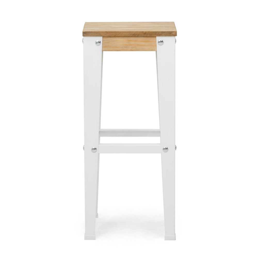 Taburete Lunds ECO Blanco Madera de Pino Efecto Vintage Box Furniture  