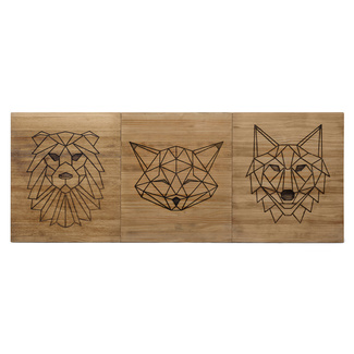 Cabecero Tríptico Animales Espirituales ECO de Madera de Pino Box Furniture