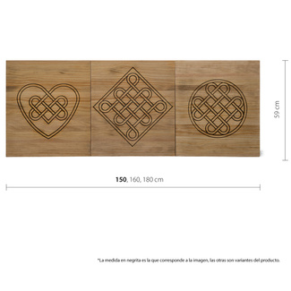 Cabecero Tríptico Eternidad ECO de Madera de Pino Maciza Box Furniture