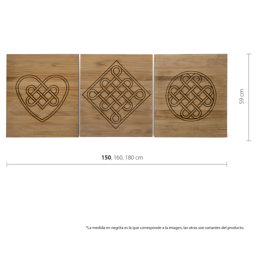 Cabecero Tríptico Eternidad Separados ECO de Madera de Pino Box Furniture