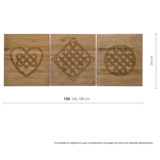 Cabecero Tríptico Eternidad Separados ECO de Madera de Pino Box Furniture